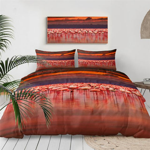 Image of Flamingos Comforter Set - Beddingify