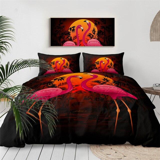 Couple Flamingos Comforter Set - Beddingify