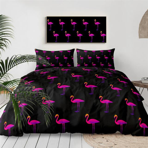 Image of Pink Flamingo Themed Comforter Set - Beddingify