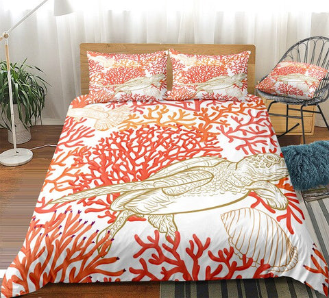 Image of Coral Turtle Bedding Set - Beddingify