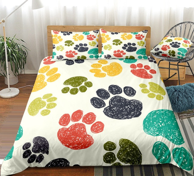 Dog Footprints Bedding Set - Beddingify
