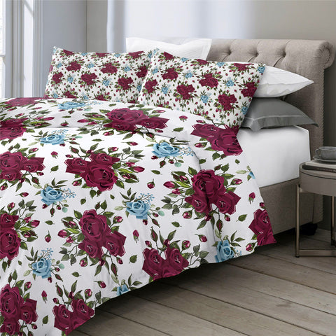 Image of Blooming Red Roses Bedding Set - Beddingify
