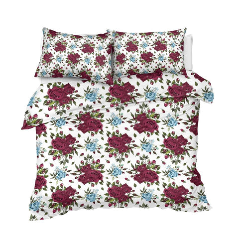 Image of Blooming Red Roses Comforter Set - Beddingify
