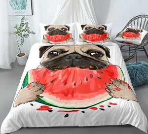 Dogs Eats Watermelon Comforter Set - Beddingify