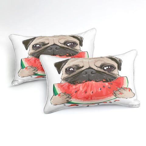 Image of Dogs Eats Watermelon Comforter Set - Beddingify