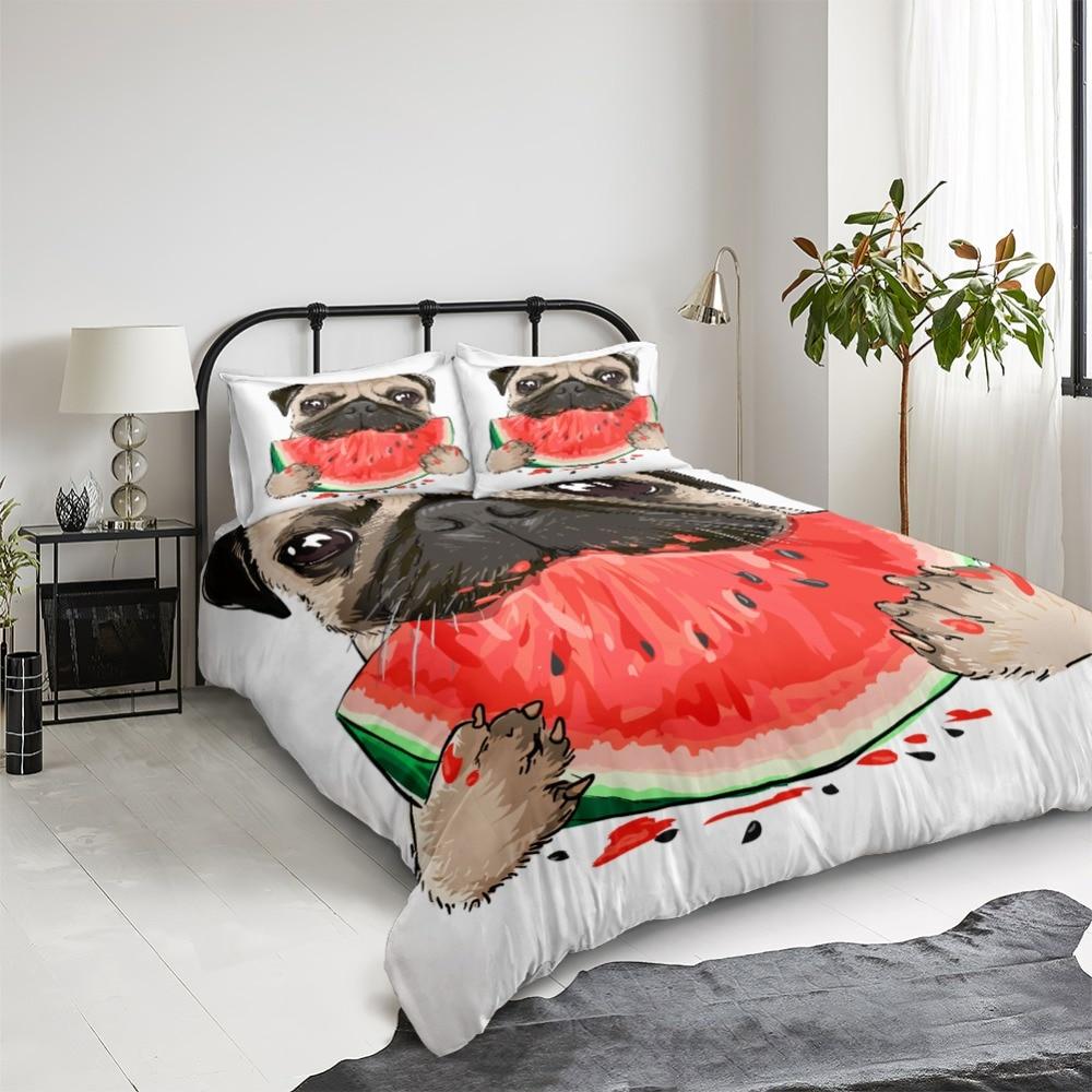 Dogs Eats Watermelon Comforter Set - Beddingify