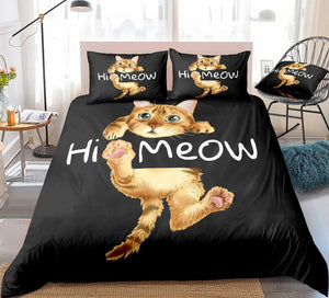 Meow Cat Comforter Set - Beddingify