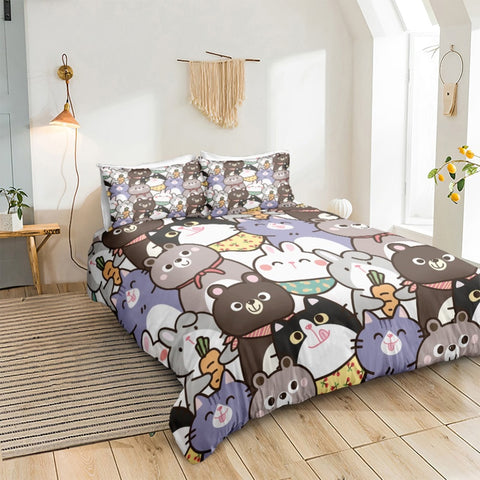Image of Animal Cartoon Kids Bedding Set - Beddingify