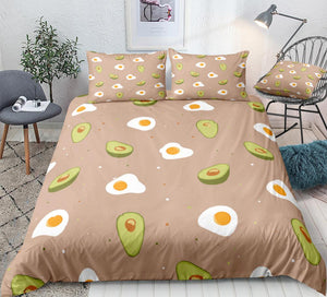 Cartoon Avocado Bedding Set - Beddingify