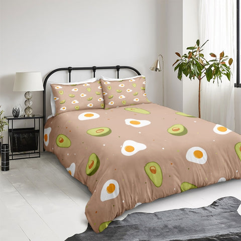 Image of Cartoon Avocado Bedding Set - Beddingify