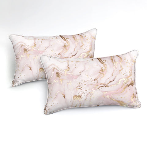 Image of Gold Pink Quicksand Bedding Set - Beddingify