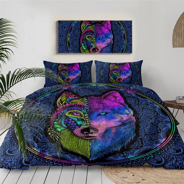 Mandala Wolf Comforter Set - Beddingify