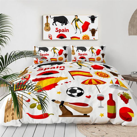 Image of Spanish Traditional Food Comforter Set - Beddingify