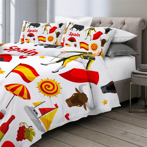 Image of Spanish Traditional Food Comforter Set - Beddingify