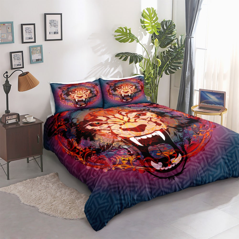 Flame Wolf Bedding Set - Beddingify