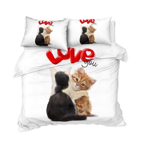 Image of Cat Love Comforter Set - Beddingify