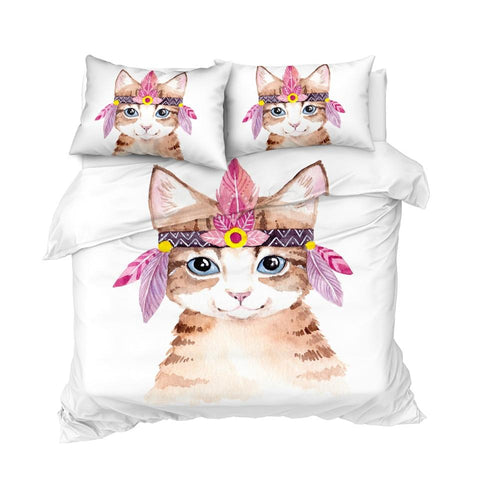 Image of Girly Cat Comforter Set - Beddingify