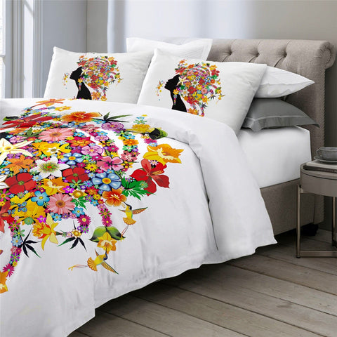 Image of Colorful Floral Girl Bedding Set - Beddingify