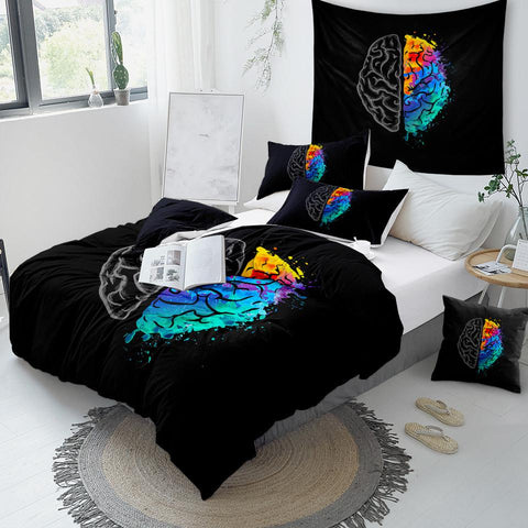 Image of Colorful Human Brain Comforter Set - Beddingify