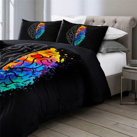 Image of Colorful Human Brain Comforter Set - Beddingify