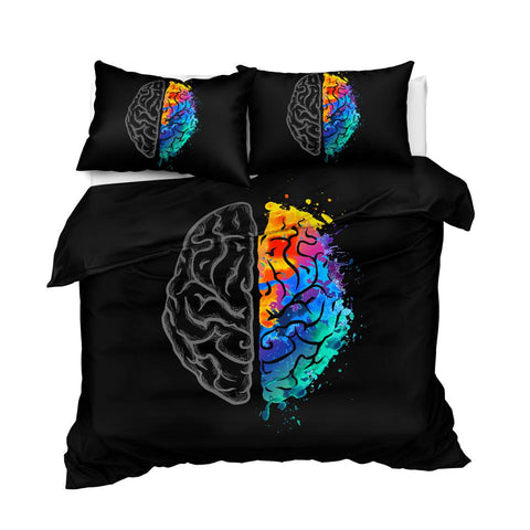 Image of Colorful Human Brain Comforter Set - Beddingify