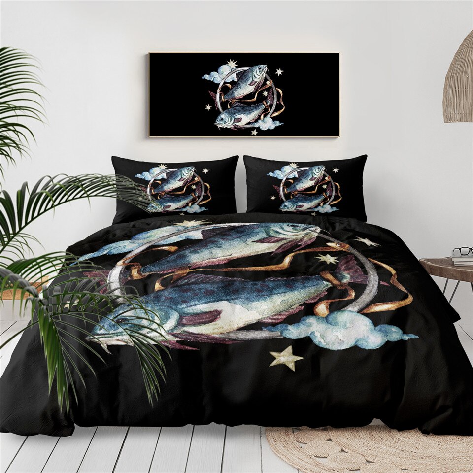 Fish Pisces Zodiac Symbol Bedding Set - Beddingify
