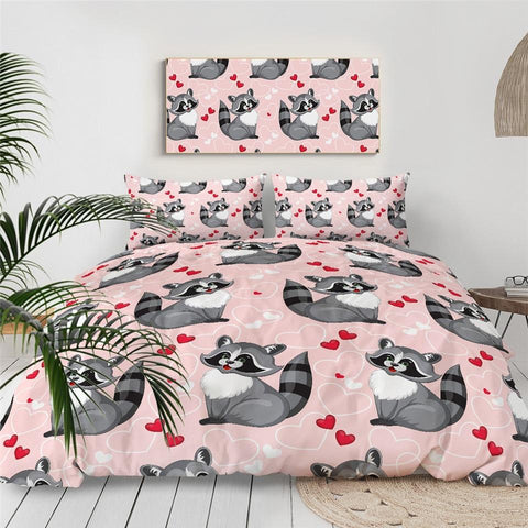 Image of Funny Raccoon Comforter Set - Beddingify