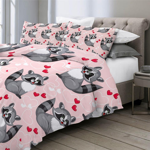 Image of Funny Raccoon Comforter Set - Beddingify