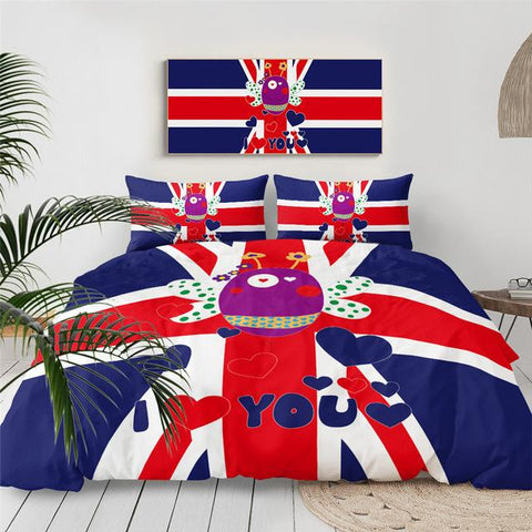 Image of British Flag Bee Comforter Set - Beddingify