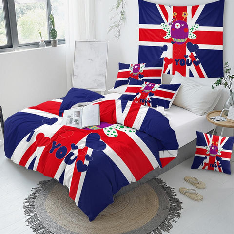 Image of British Flag Bee Comforter Set - Beddingify