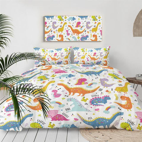 Image of Cute Dinosaur Comforter Set for Kids - Beddingify