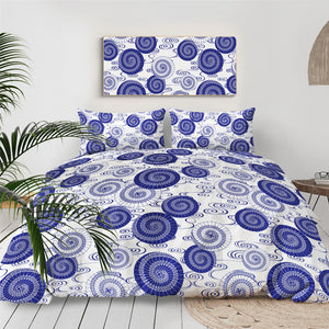 Blue Abstract Art Floral Bedding Set - Beddingify