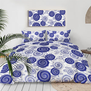 Blue Abstract Art Floral Comforter Set - Beddingify