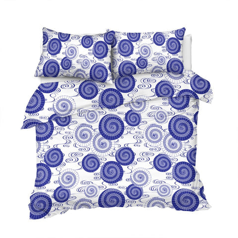 Image of Blue Abstract Art Floral Bedding Set - Beddingify