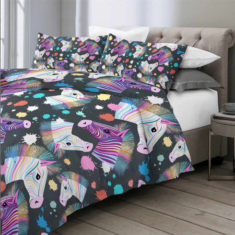 Rainbow Zebra Comforter Set - Beddingify