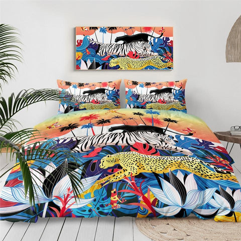 Image of Cheetah And Tiger Comforter Set - Beddingify