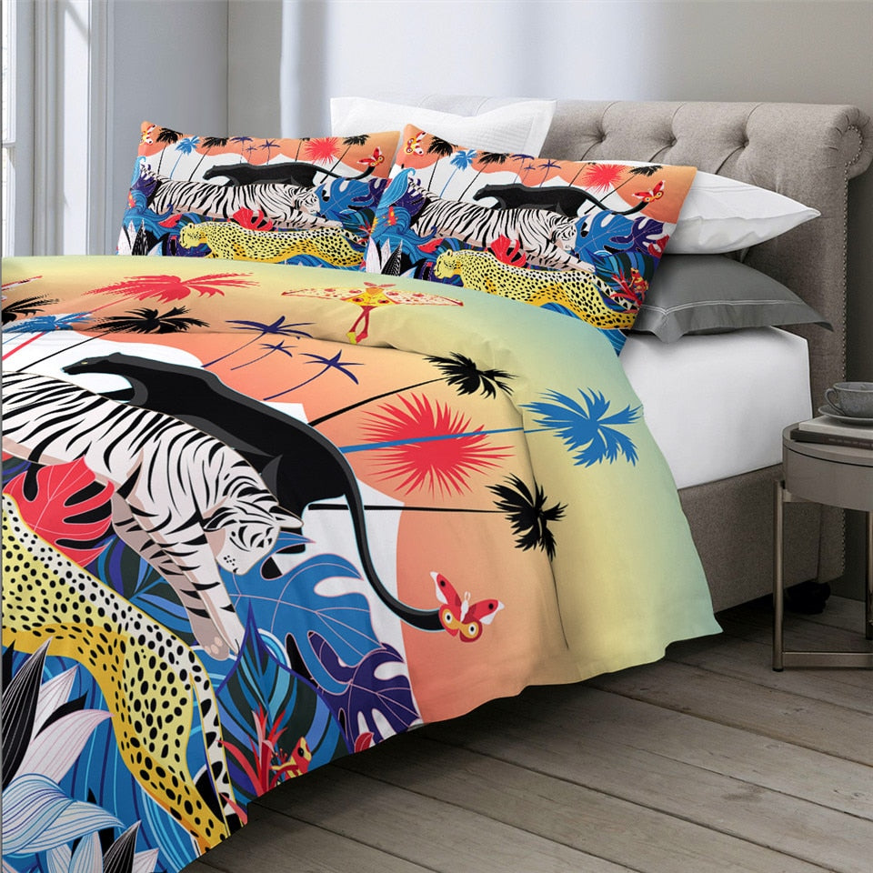 Cheetah And Tiger Bedding Set - Beddingify