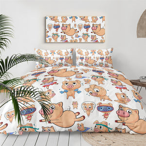 Cartoon Pig Bedding Set - Beddingify