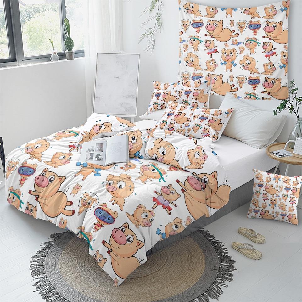Cartoon Pig Comforter Set - Beddingify