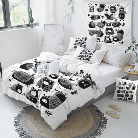 Image of Cute Black Pig Bedding Set - Beddingify