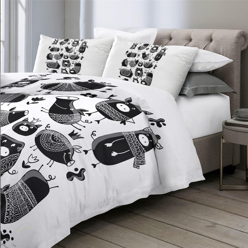 Cute Black Pig Comforter Set - Beddingify