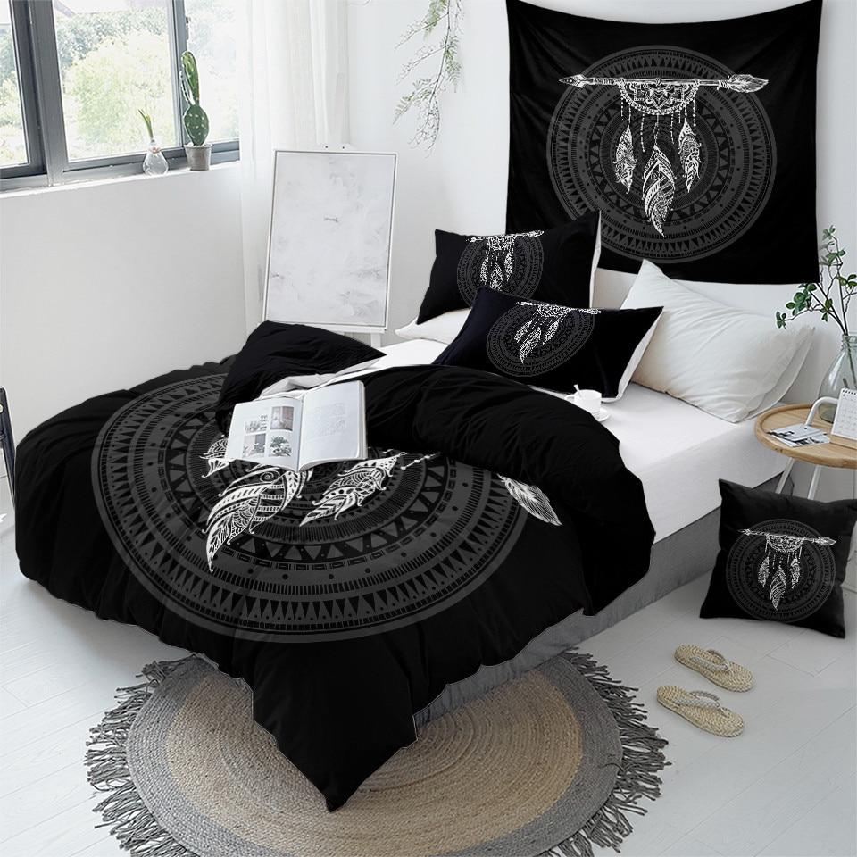 Ethnic Black Dreamcatcher Comforter Set - Beddingify
