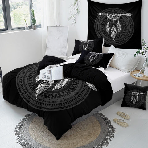 Image of Ethnic Black Dreamcatcher Bedding Set - Beddingify