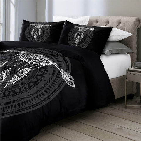 Image of Ethnic Black Dreamcatcher Bedding Set - Beddingify