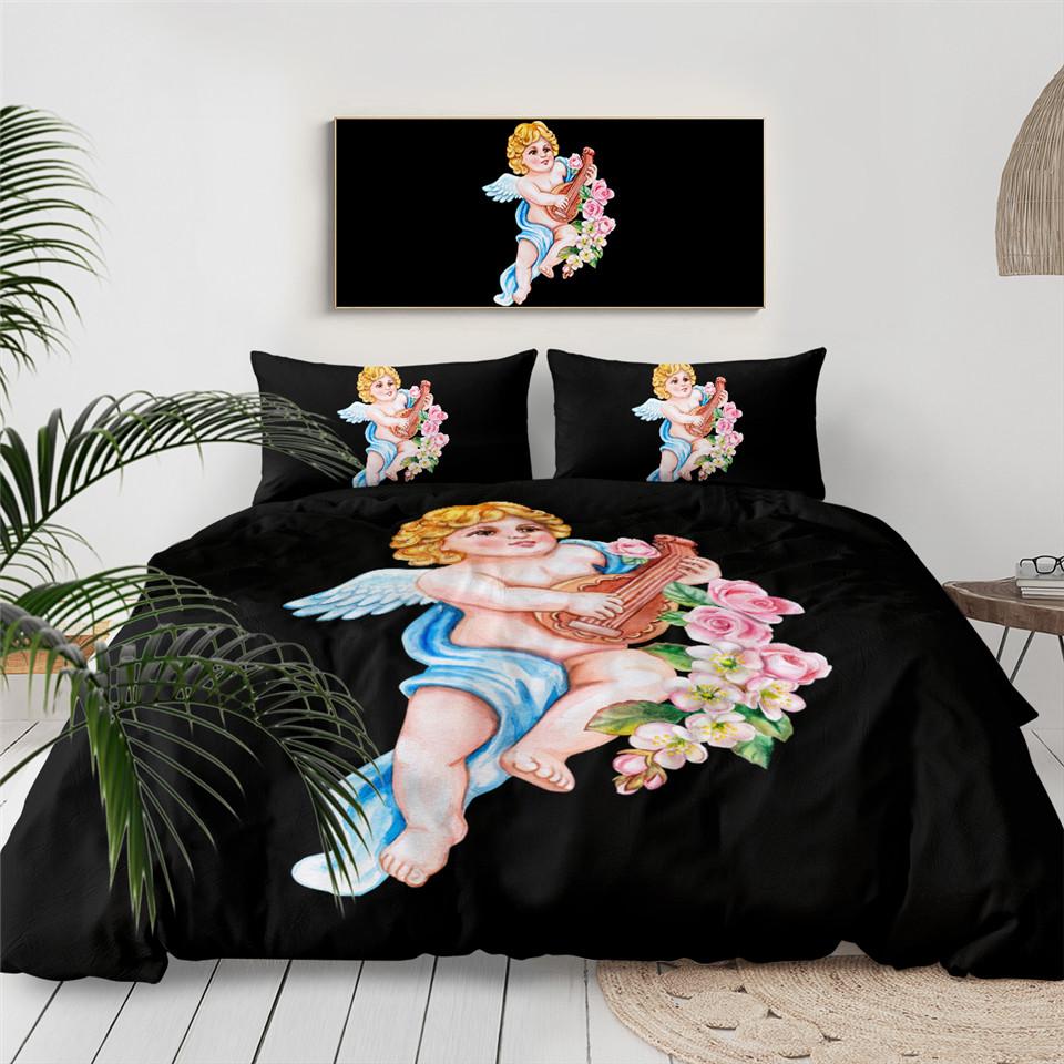 Angel with Lute Comforter Set - Beddingify