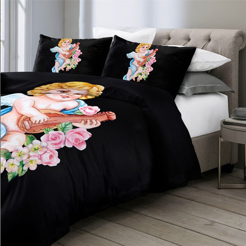 Image of Angel with Lute Bedding Set - Beddingify