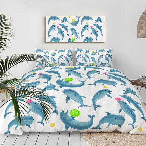 Image of Blue Dolphin Bedding Set - Beddingify
