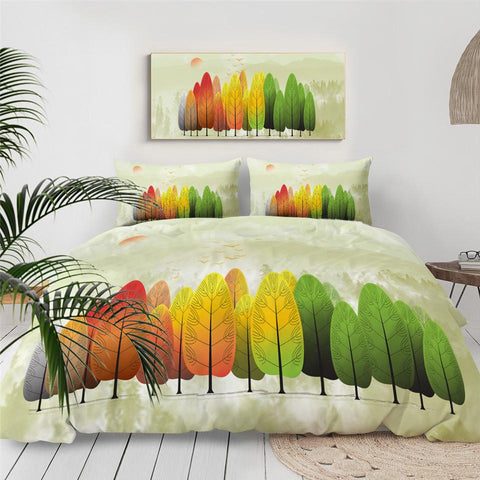 Image of 4 Season Trees Comforter Set - Beddingify