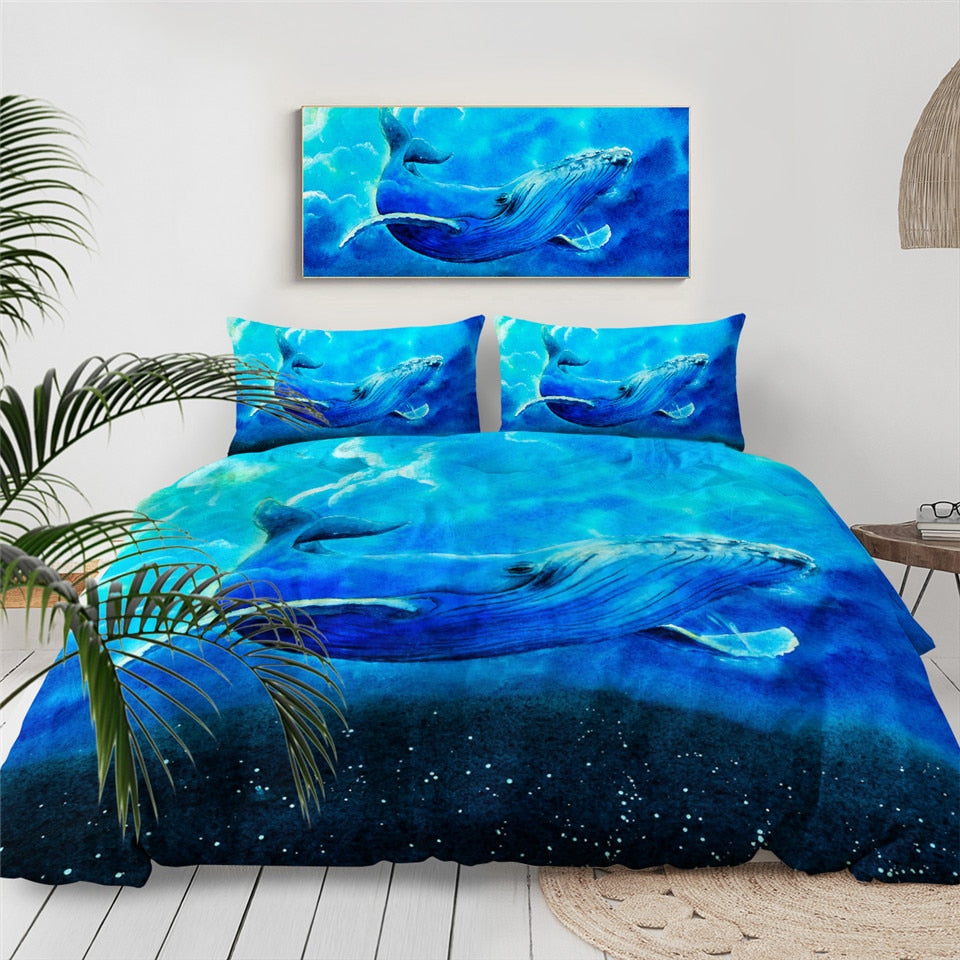 Ocean Whale Bedding Set - Beddingify