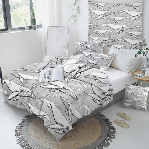 Image of White Whale Comforter Set - Beddingify